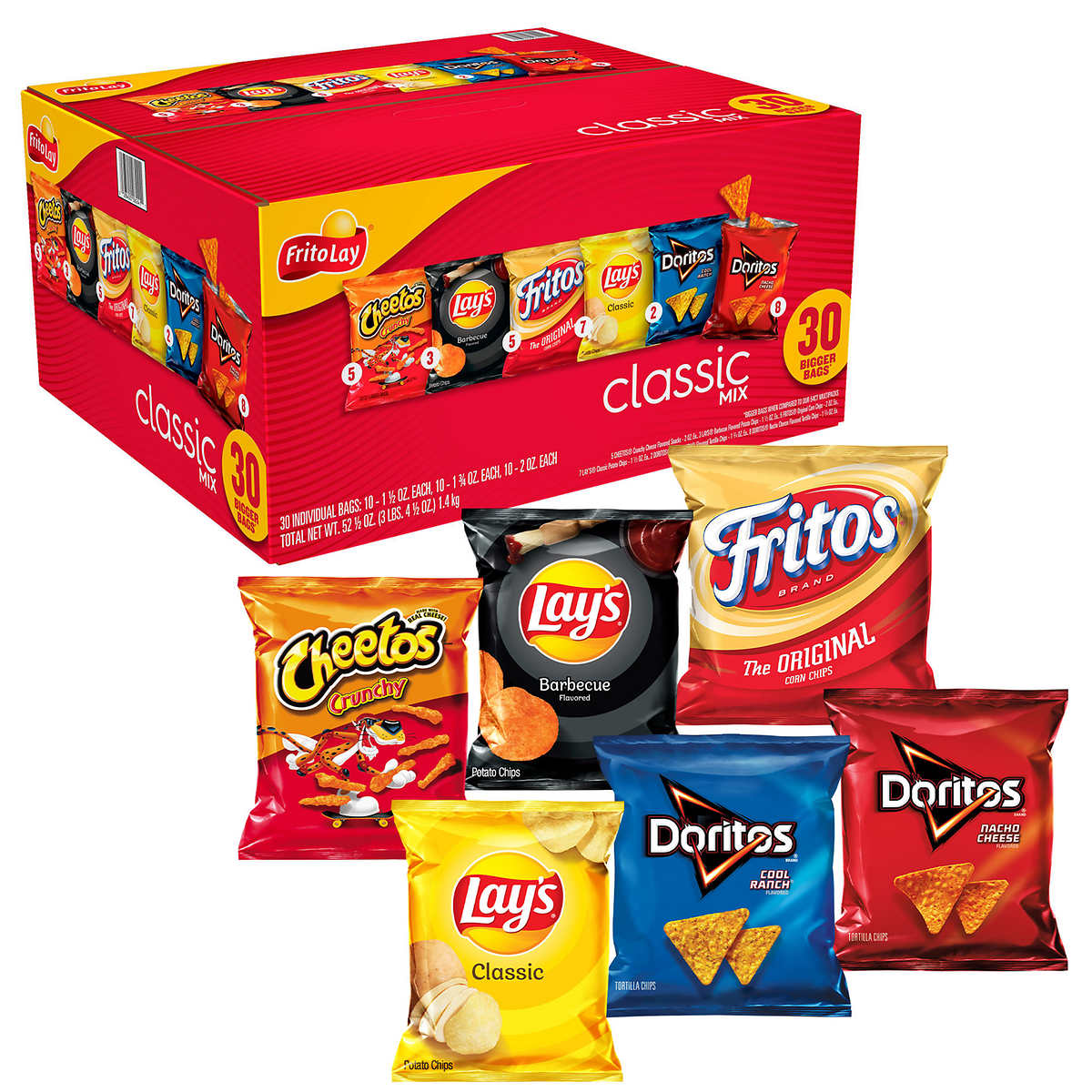 Frito-Lay Ultimate Classic Snacks Package, Variety Assortment of Chips,  Cookies, Crackers, & Nuts, (Pack of 40)