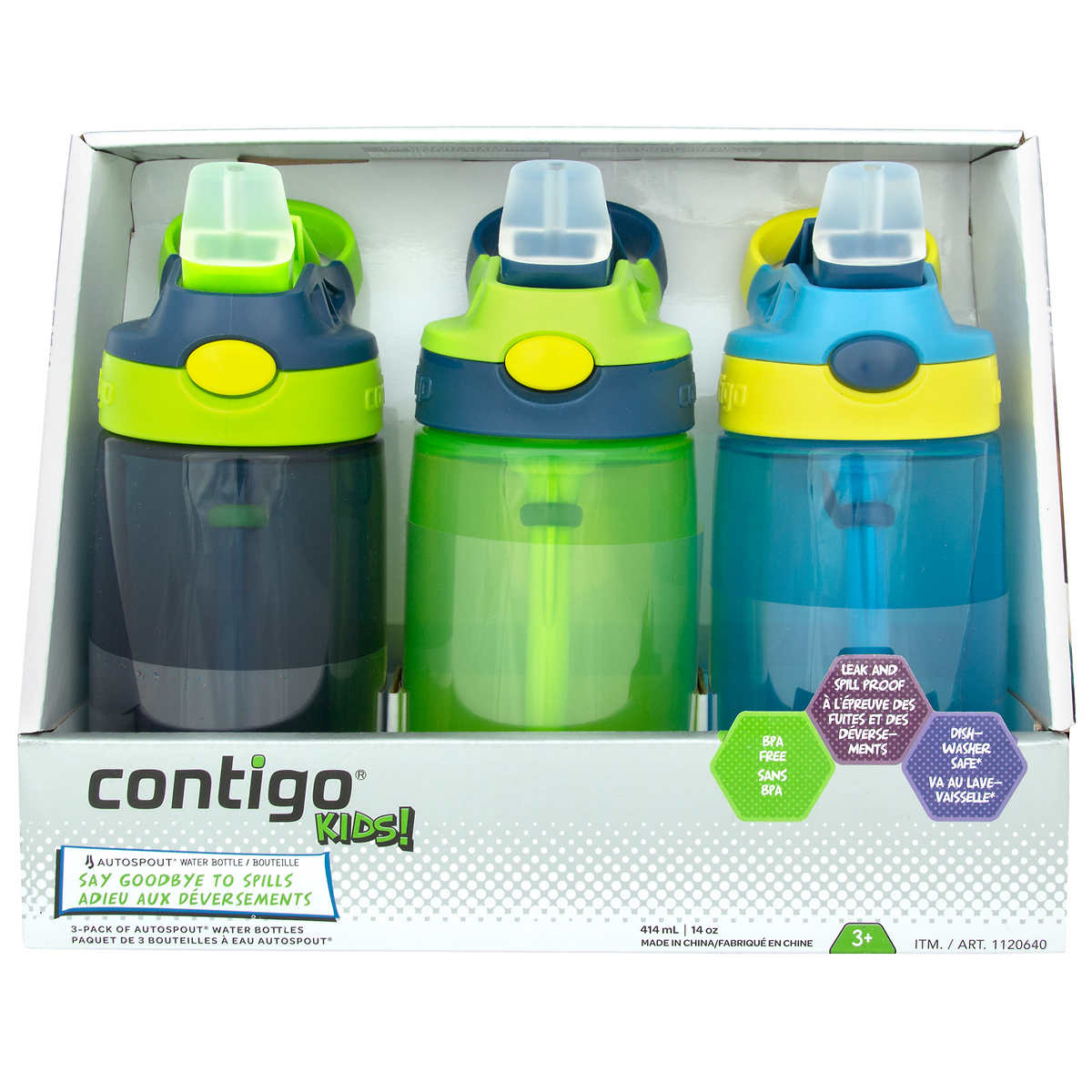 Contigo Kids’ Casey Stainless Steel Water Bottle with Spill-Proof  Leak-Proof Lid, Orange, 13 oz.