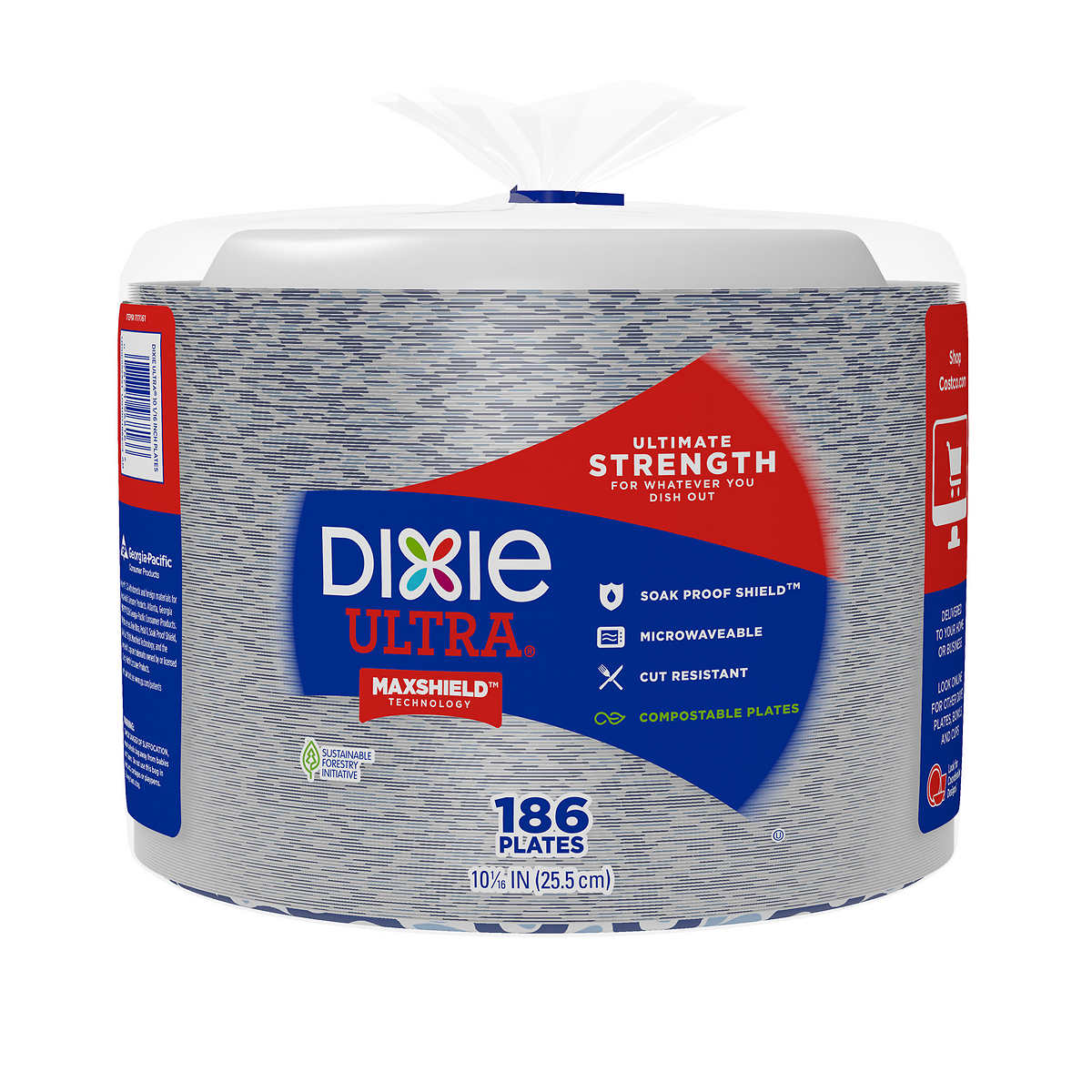 Dixie Disposable Paper Plates, Multicolor, 10 in, 100 Count