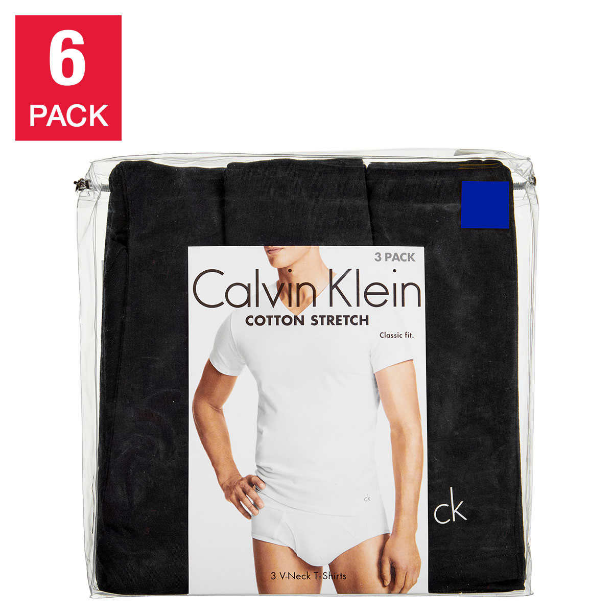 Calvin Klein Men\'s 6-pack Tee, V-Neck Costco 