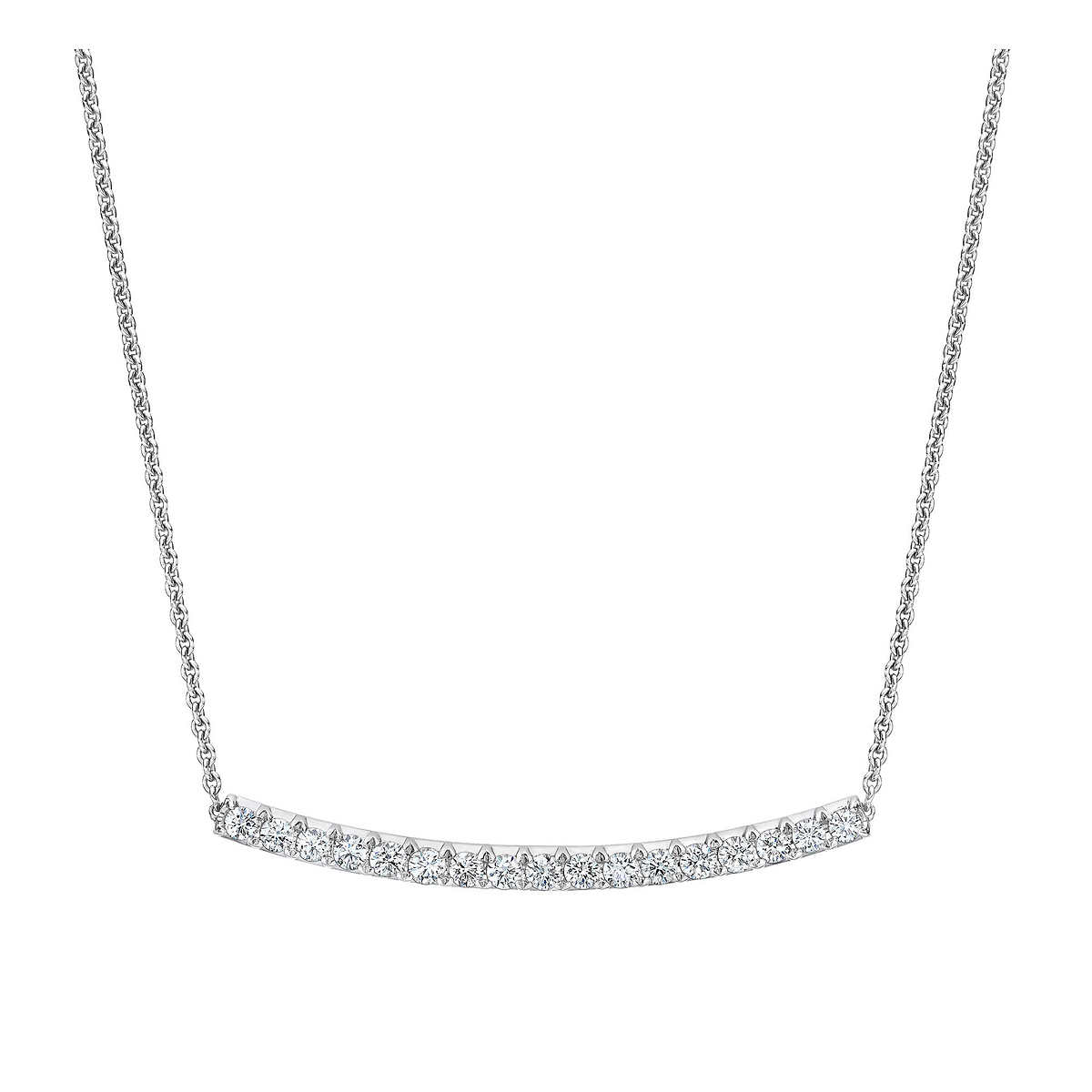 Round Brilliant Diamond Bar Necklace (1.00 ctw) | Costco