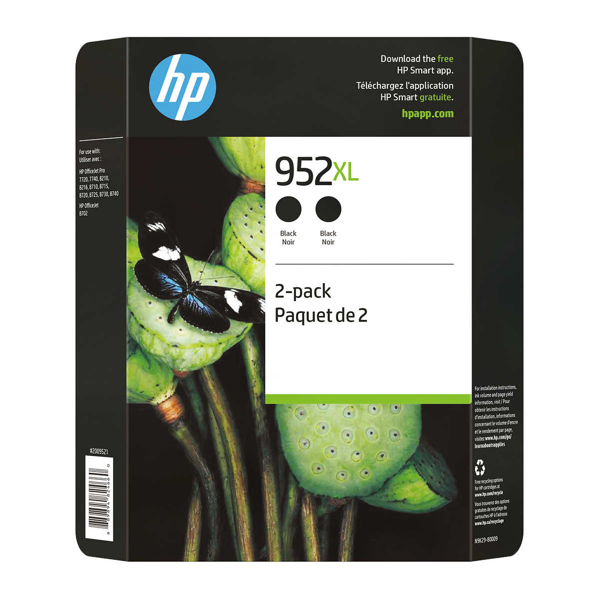 HP 952XL Cartouche d'encre noir (N9K29BN) - paquet de 2