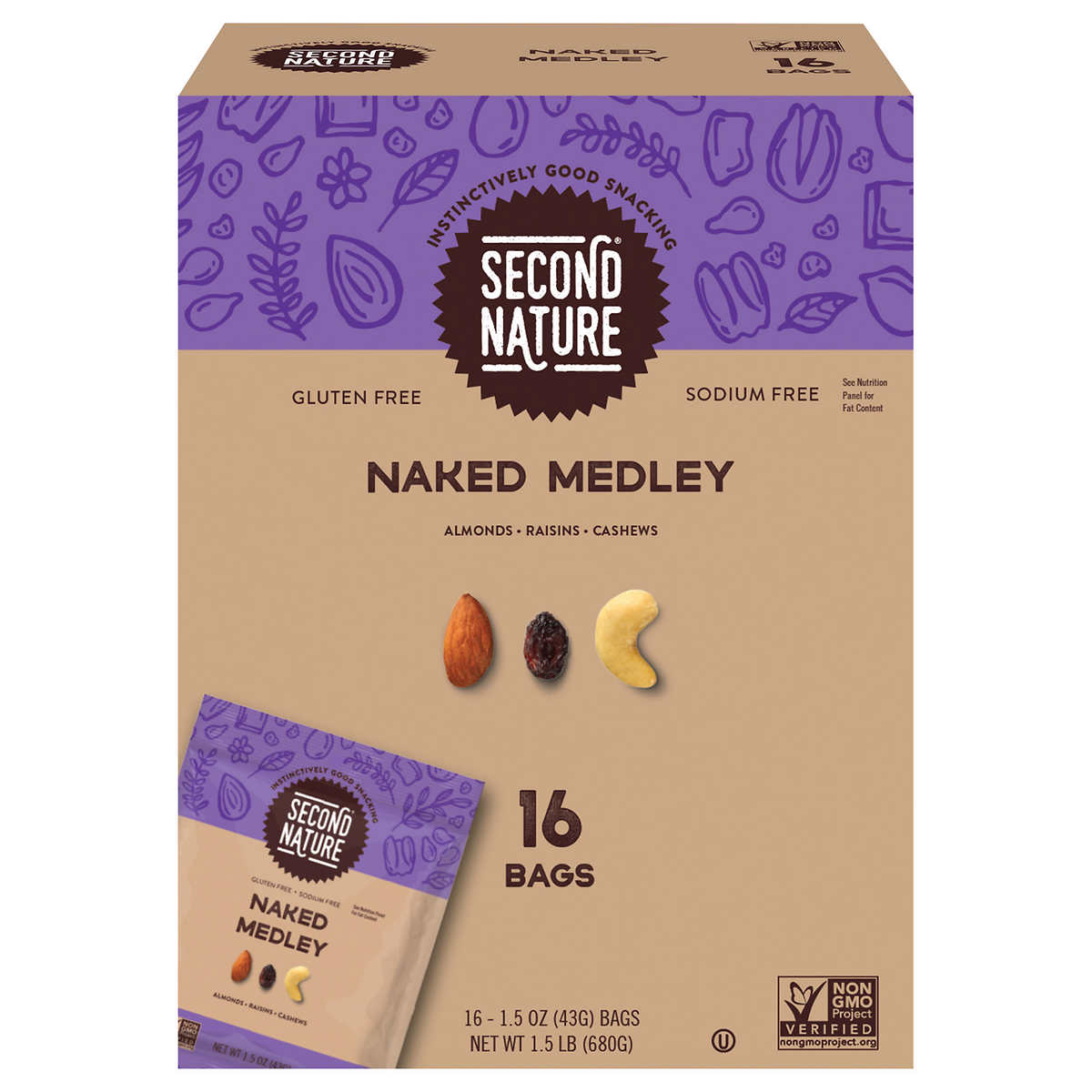 Second Trail Mix, Naked Medley, oz, 16-count | Costco