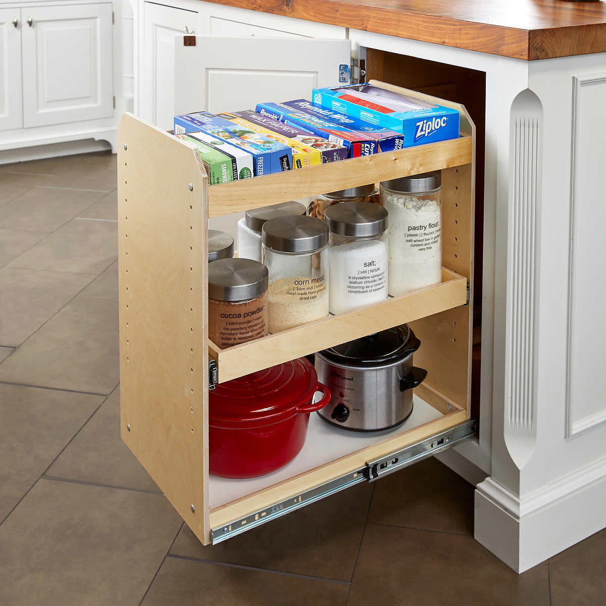 Made To Fit Slide Out Cabinet Organizers For Existing Cabinets By Slide A Shelf