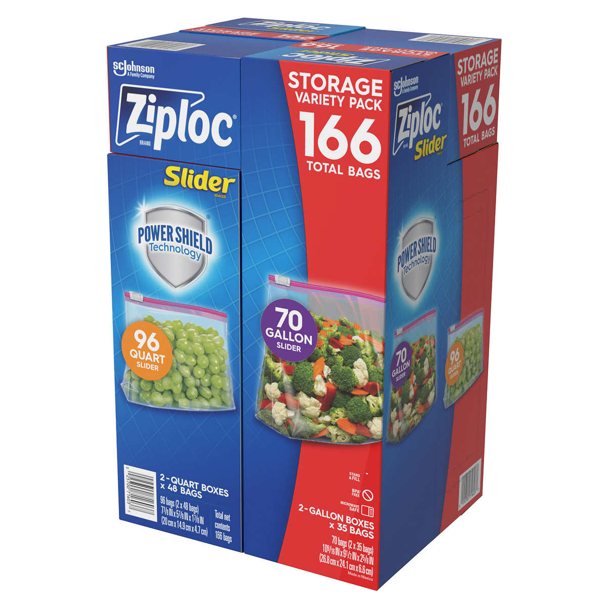 Ziploc Quart Food Storage Slider Bags Power Shield Technology for More Durability 40 Count Pack of 4 (160 Total Bags)