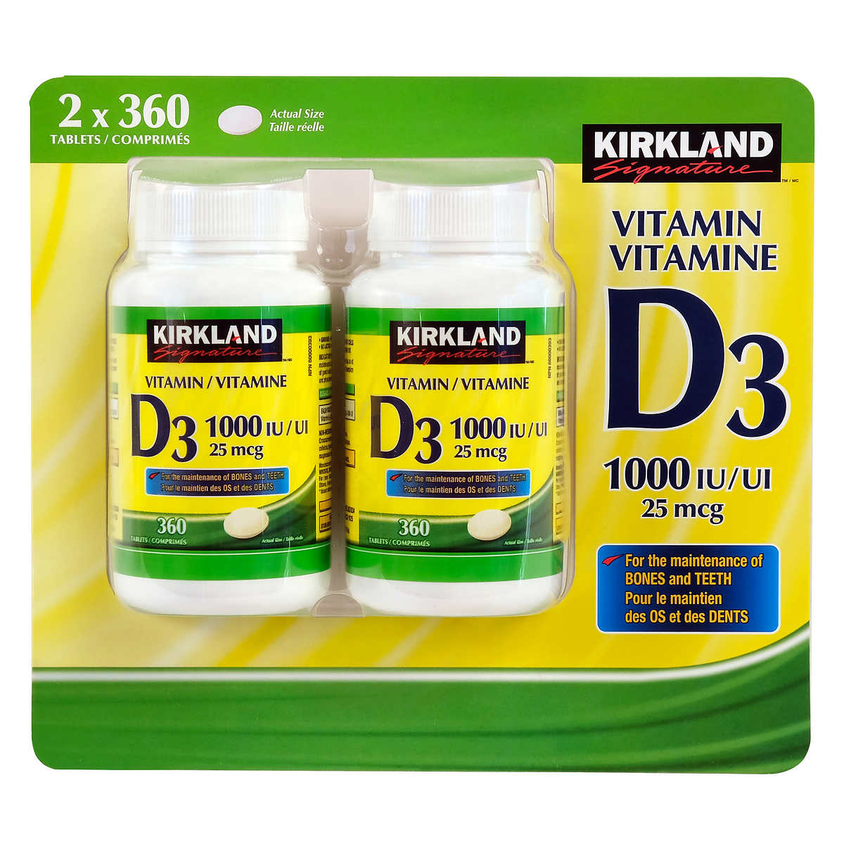 Kirkland Signature Vitamin D3 1000 Iu 2 Packs