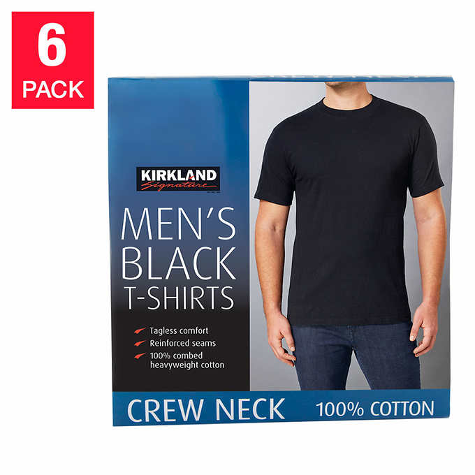 Kirkland Signature Men S Crew Neck Tee 6 Pack