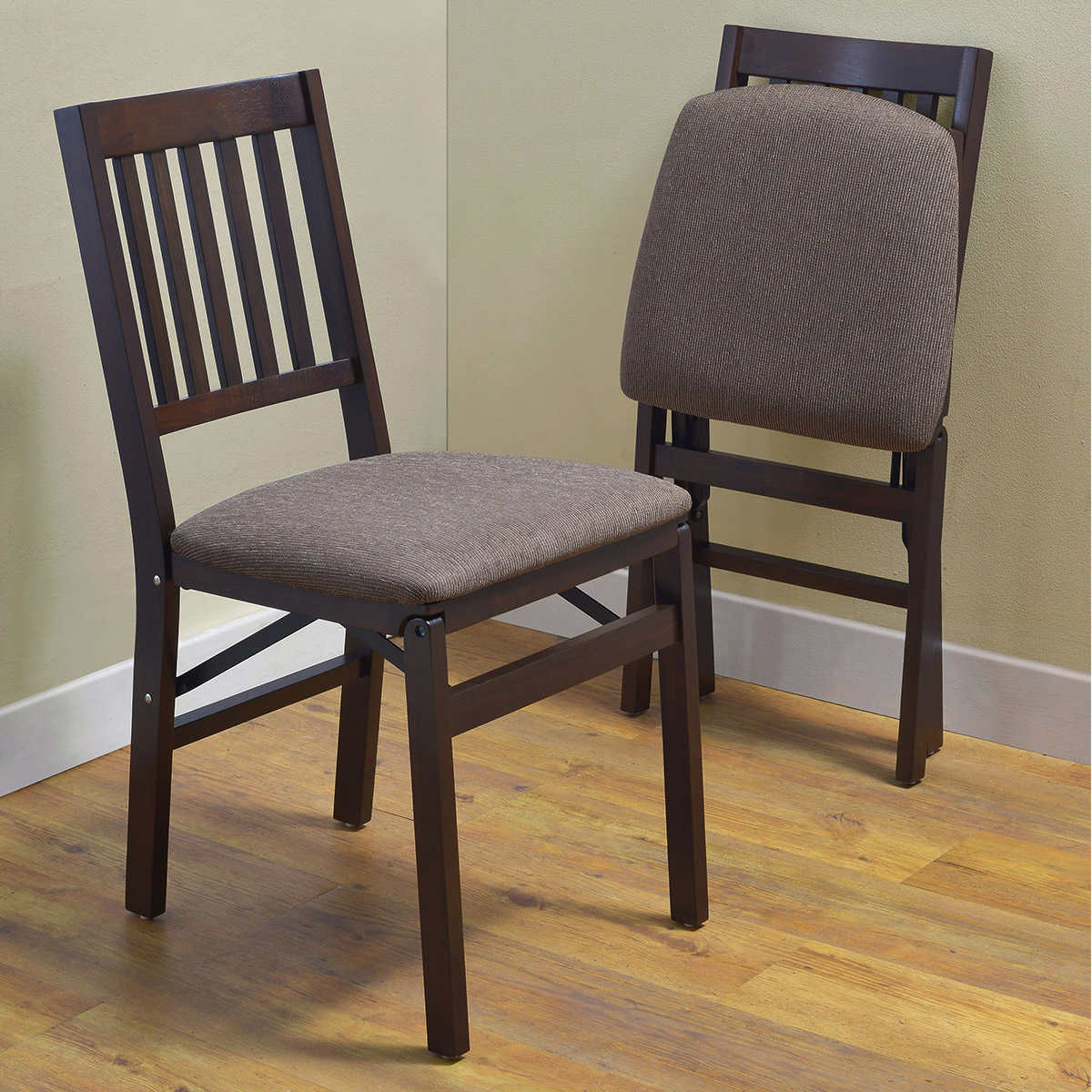 Stakmore Solid Wood Upholstered Folding Chair Costco