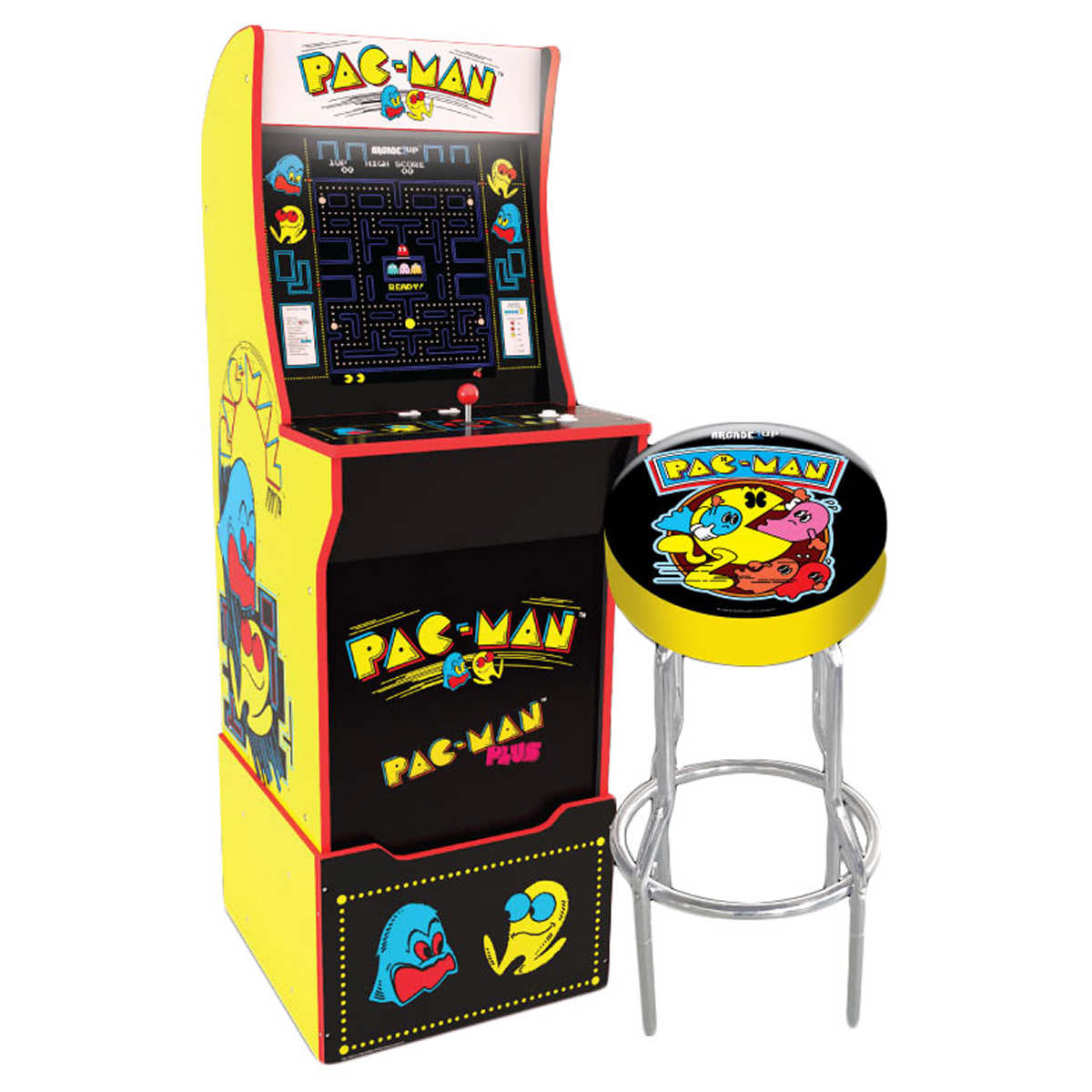 Arcade1up Mini Pac Man Arcade Cabinet With Riser Stool And