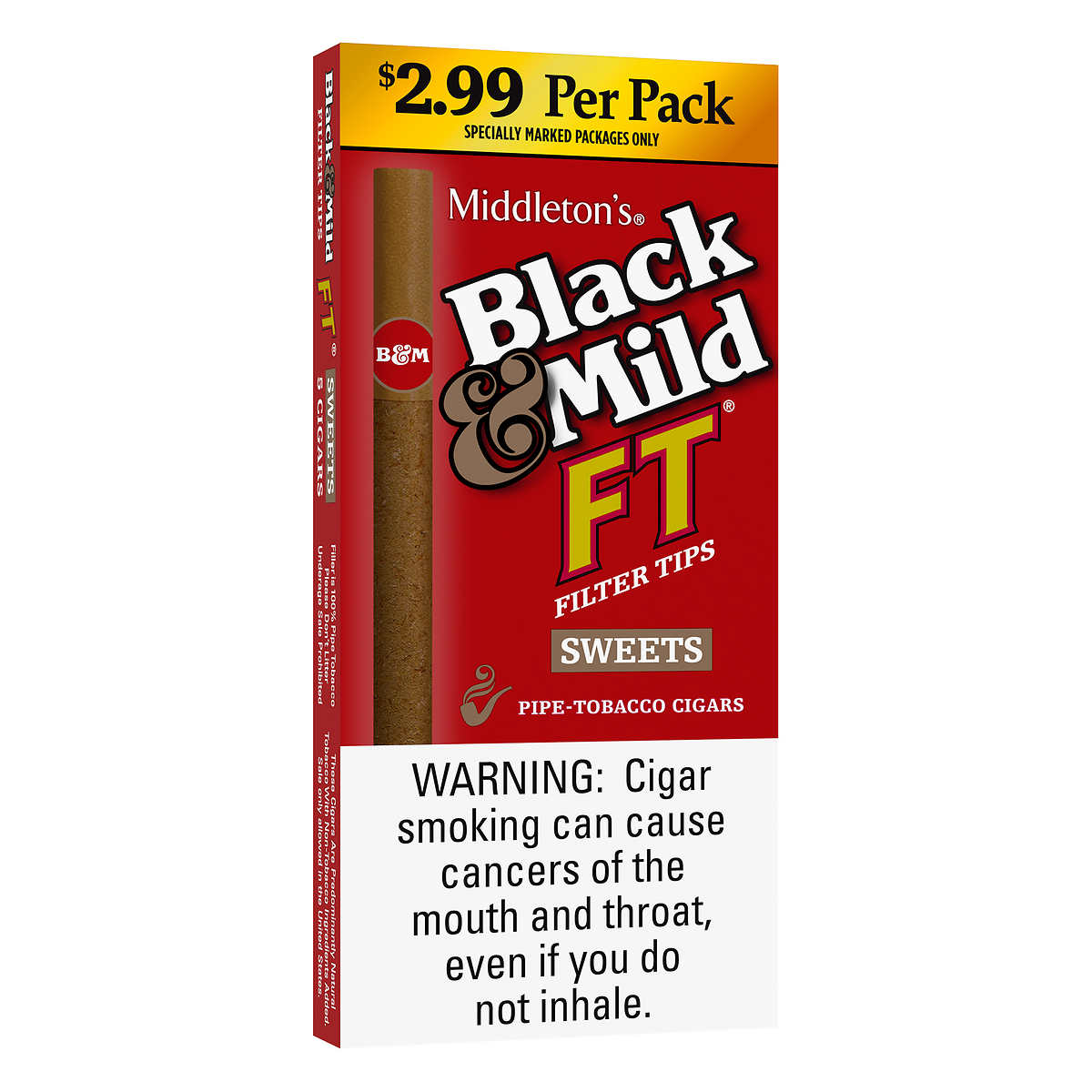 Black Mild Pre Priced Cigarillos Filter Tip Sweets 5 Cigars 10 Ct Costco