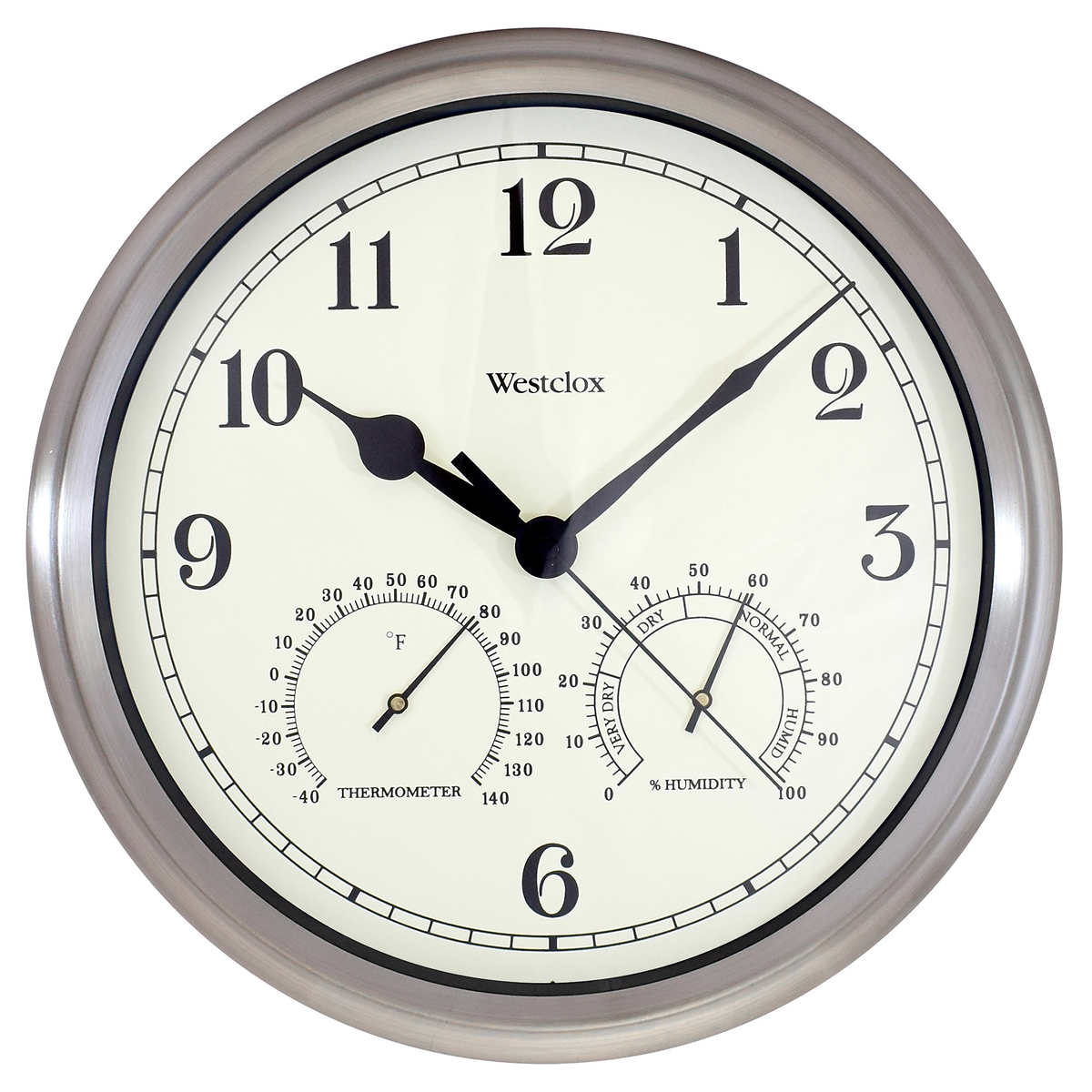 Westclox 12 Indoor Outdoor Wall Clock With Temperature Humidity Costco