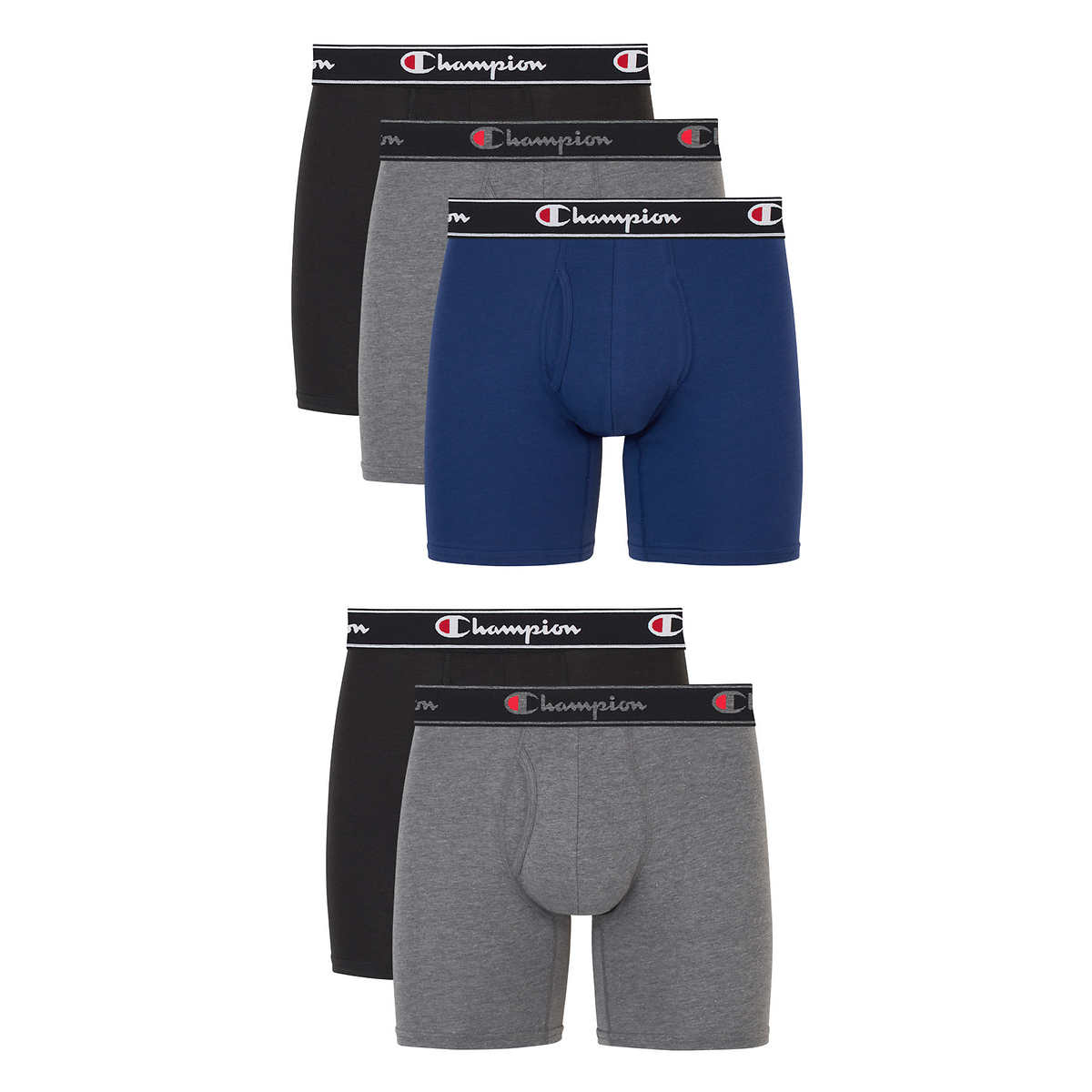 Champion Men's Cotton Stretch Total Support Pouch Boxer Brief 3 Pack,  Black, Small at  Men's Clothing store