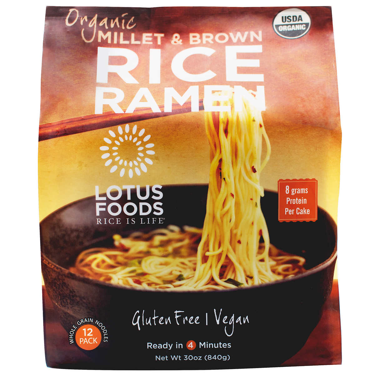 Lotus Foods Organic Millet Brown Rice Ramen 2 5 Oz 12 Count