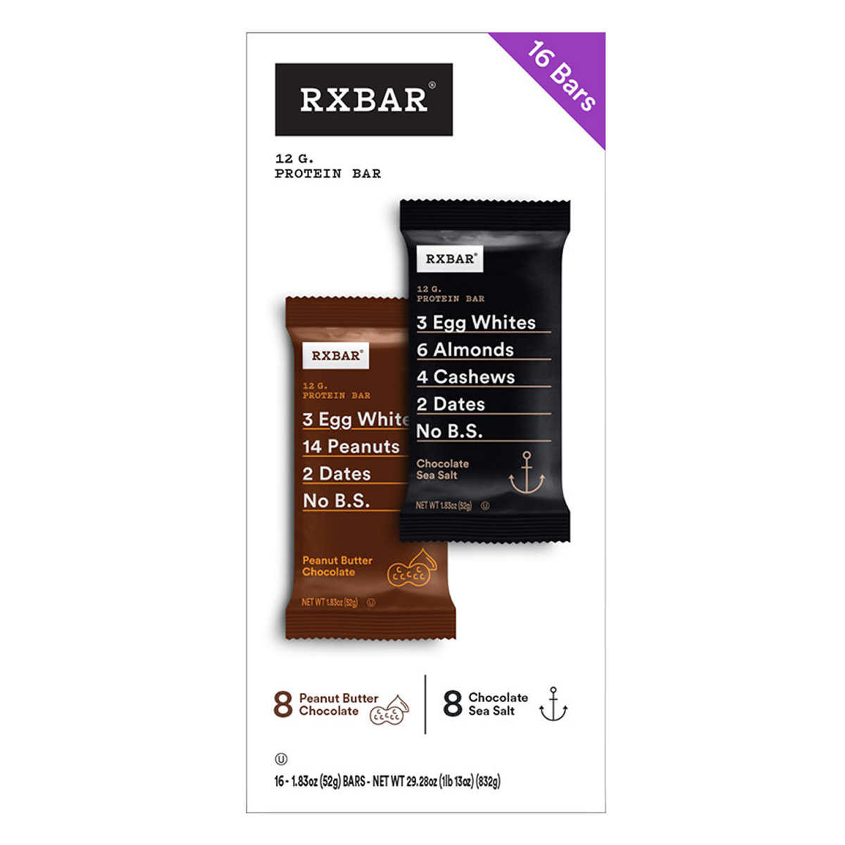 Rxbar Protein Bar Variety Pack 1 Oz 16 Count Costco
