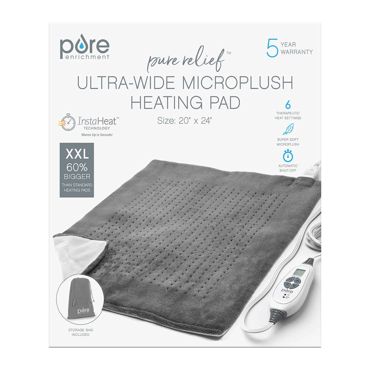 Pure Enrichment XXL Ultra-Wide Microplush Heating Pad