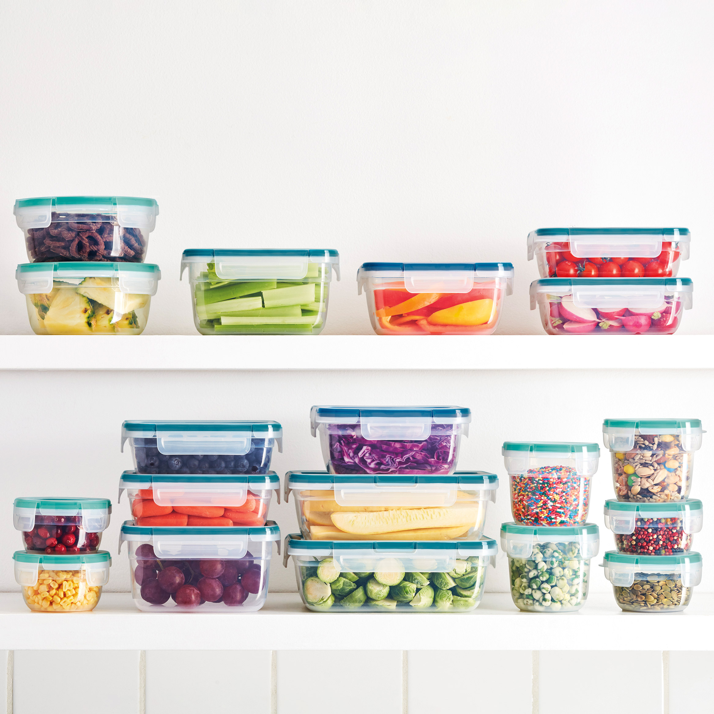 Snapware 38-Piece Plastic Food Storage Set Stackable Airtight Leakproof Kitchen