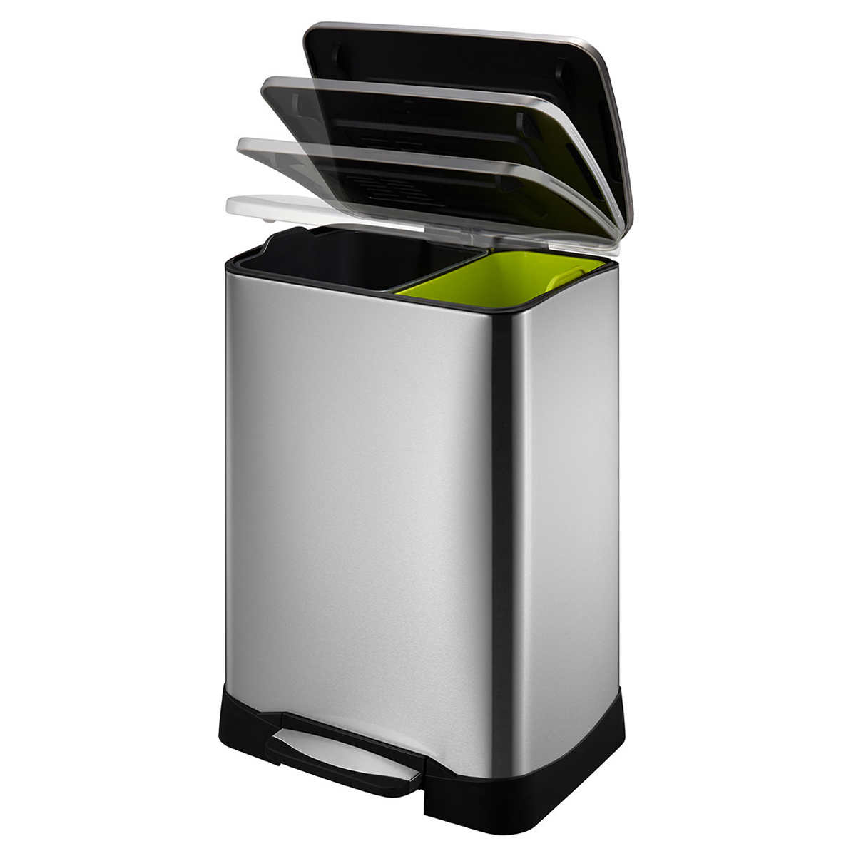 Alluring costco trash can touchless Neocube 50 Liter Dual Compartment 28 And 18 Stainless Steel Recycle Trash Bin Costco