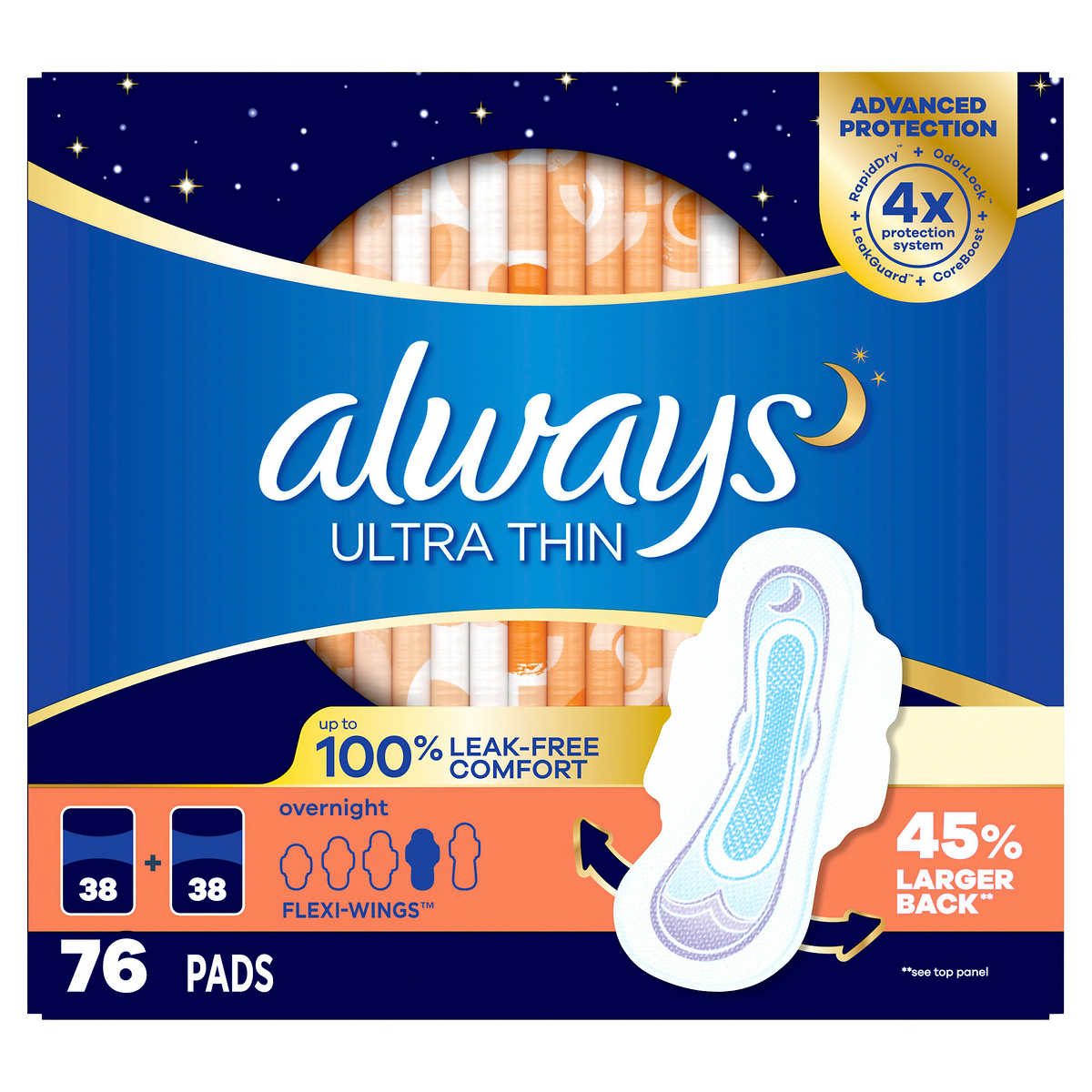 Always® ZZZ Size 6 Overnight Absorbency Unscented Pads with Wings, 10 ct -  Food 4 Less