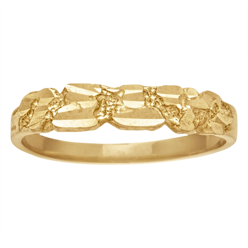 Women's gold nugget ring deals with diamonds