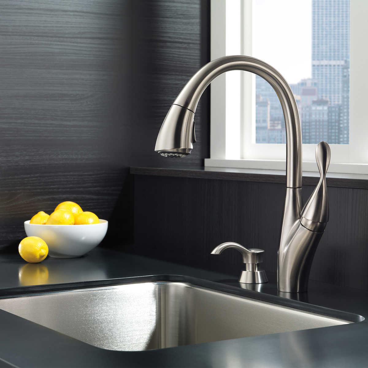 Delta Berkley Pulldown Kitchen Faucet And Soap Dispenser