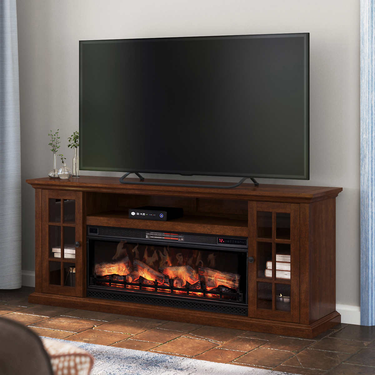 tv console with fireplace costco