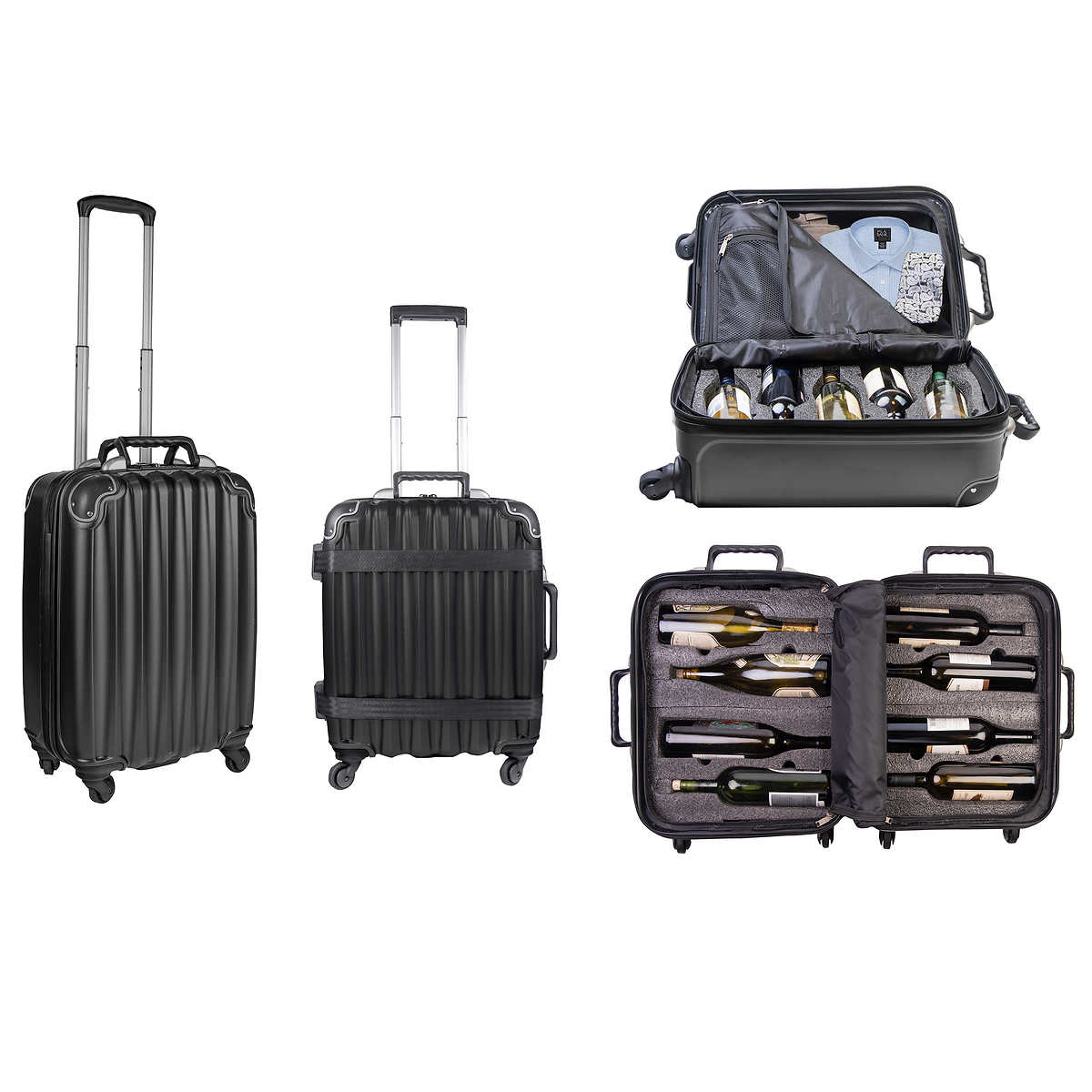 VinGardeValise 2-piece Hardside Wine Carrier Luggage Spinner Set
