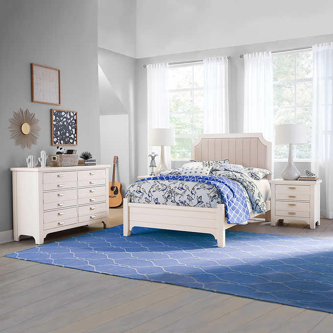 Jaime Full Upholstered Bed Dresser 2 Nightstands