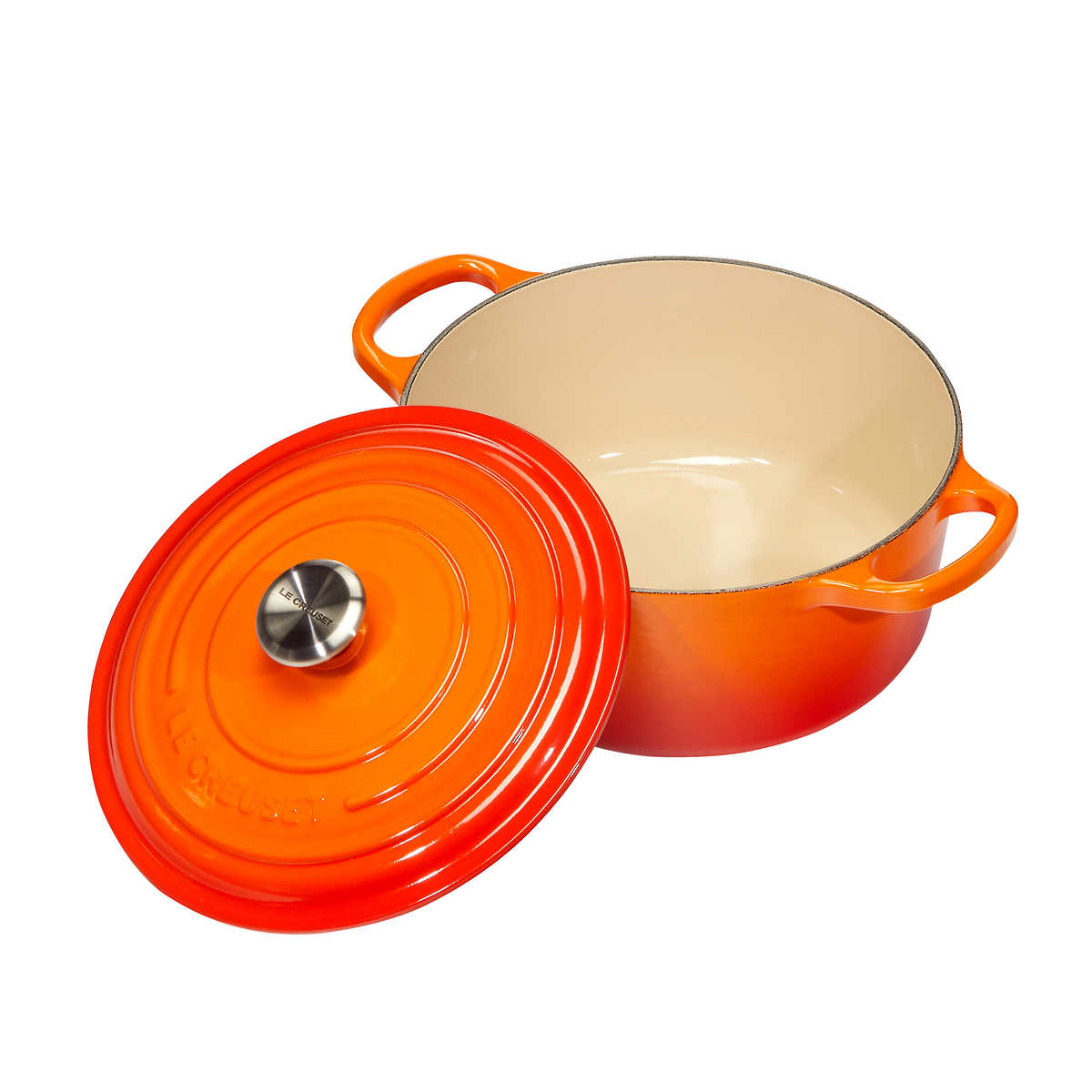 Le Creuset Signature 3.5-Quart Round Enameled Cast Iron Dutch Oven with  Stainless Steel