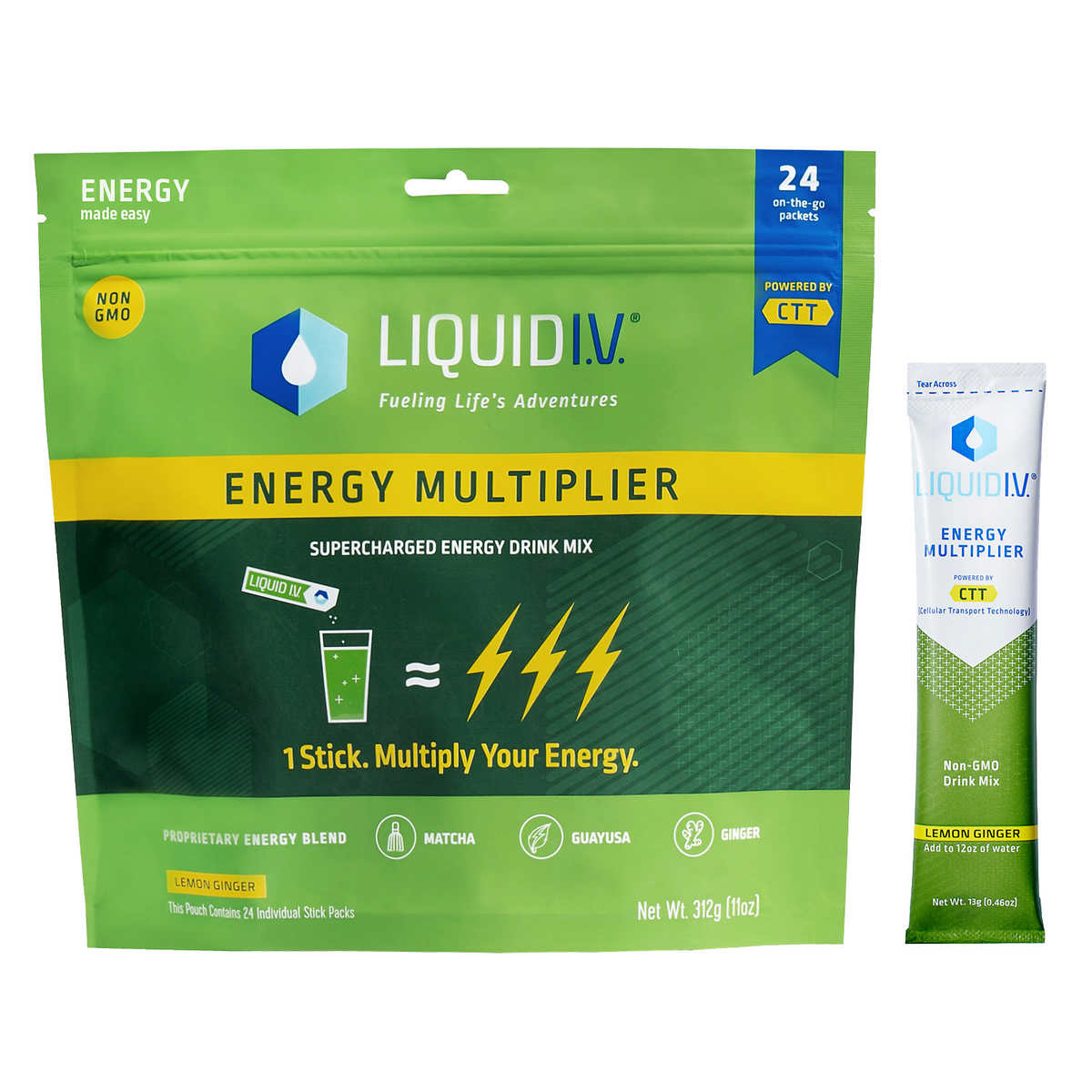 Liquid I V Energy Multiplier 24 Individual Serving Stick Packs In Resealable Pouch Costco