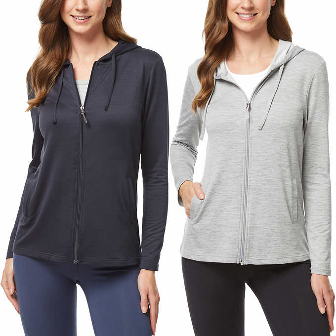 32 Degrees Ladies' 2-pack Lightweight Hoody with UPF 40+