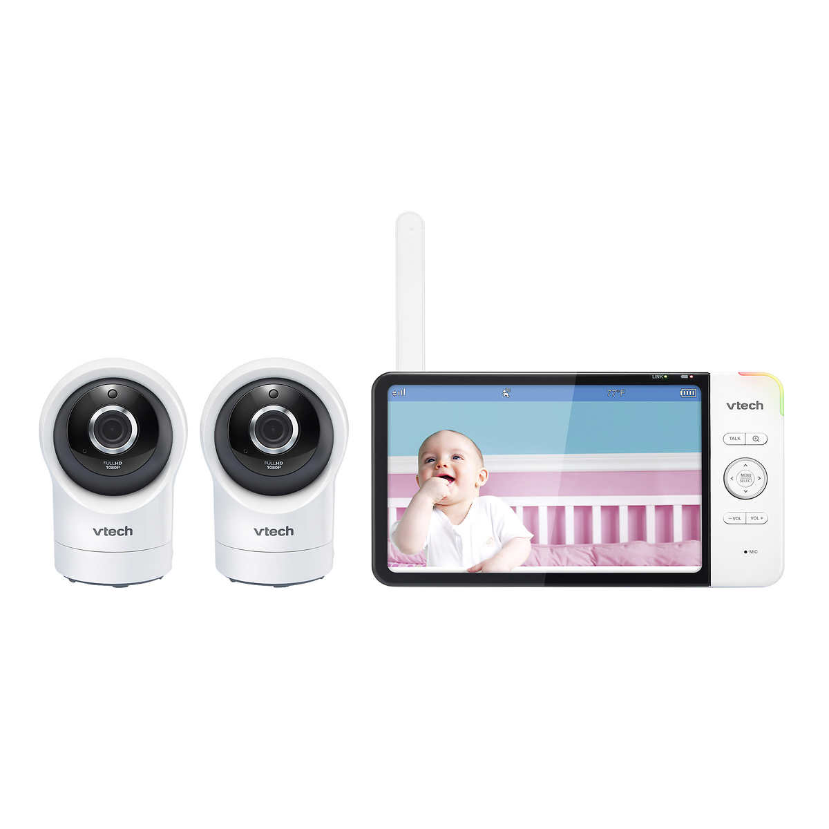 Vtech Smart Wi Fi 1080p Pan And Tilt Baby Monitor 2 Pack