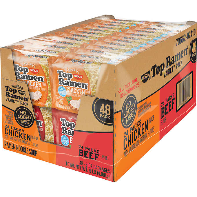 Nissin Top Ramen, Variety Pack, 3 oz, 48 ct