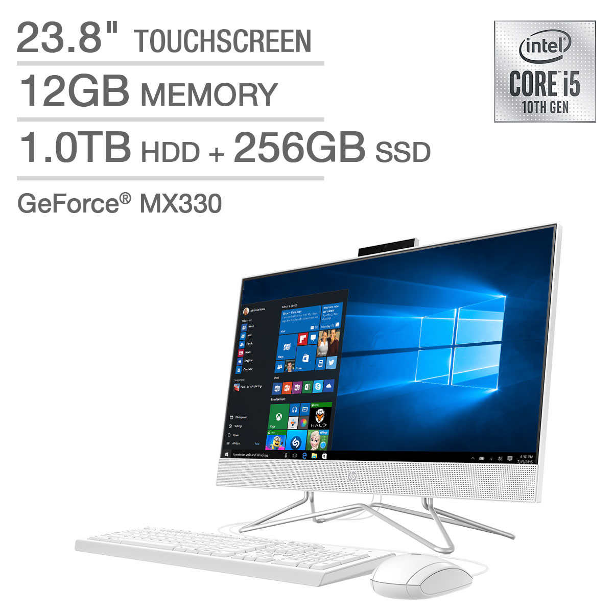 Hp 23 8 All In One Touchscreen Desktop 10th Gen Intel Core I5 1035g1 Geforce Mx330 1080p
