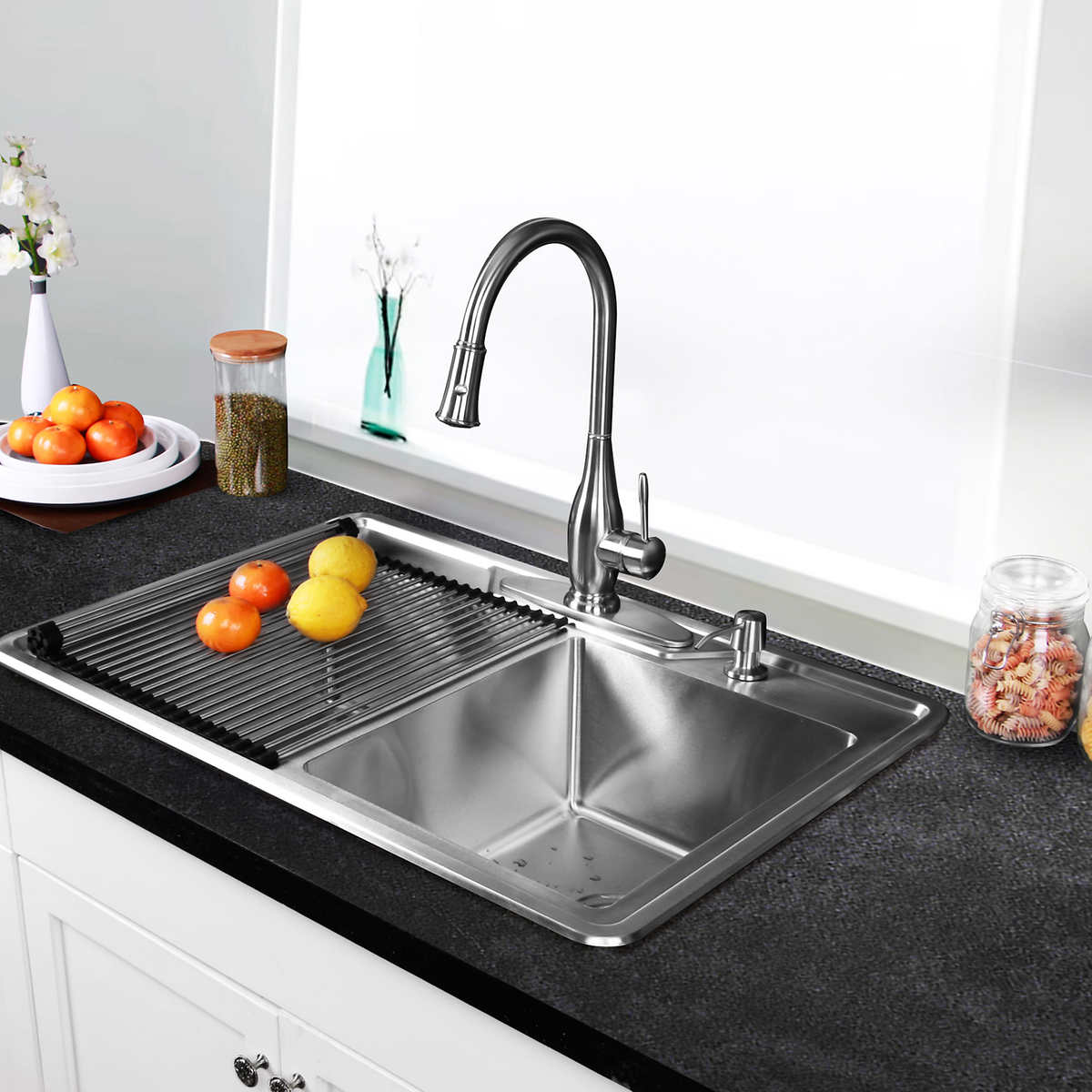 AFA 33 Stainless Steel Double Bowl Sink With Pull Down Faucet