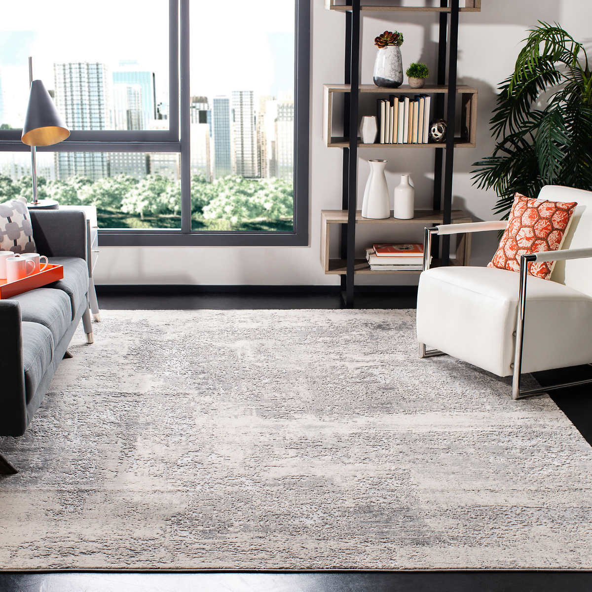 Reflection Area Rug or Runner, Gray/Ivory | Costco