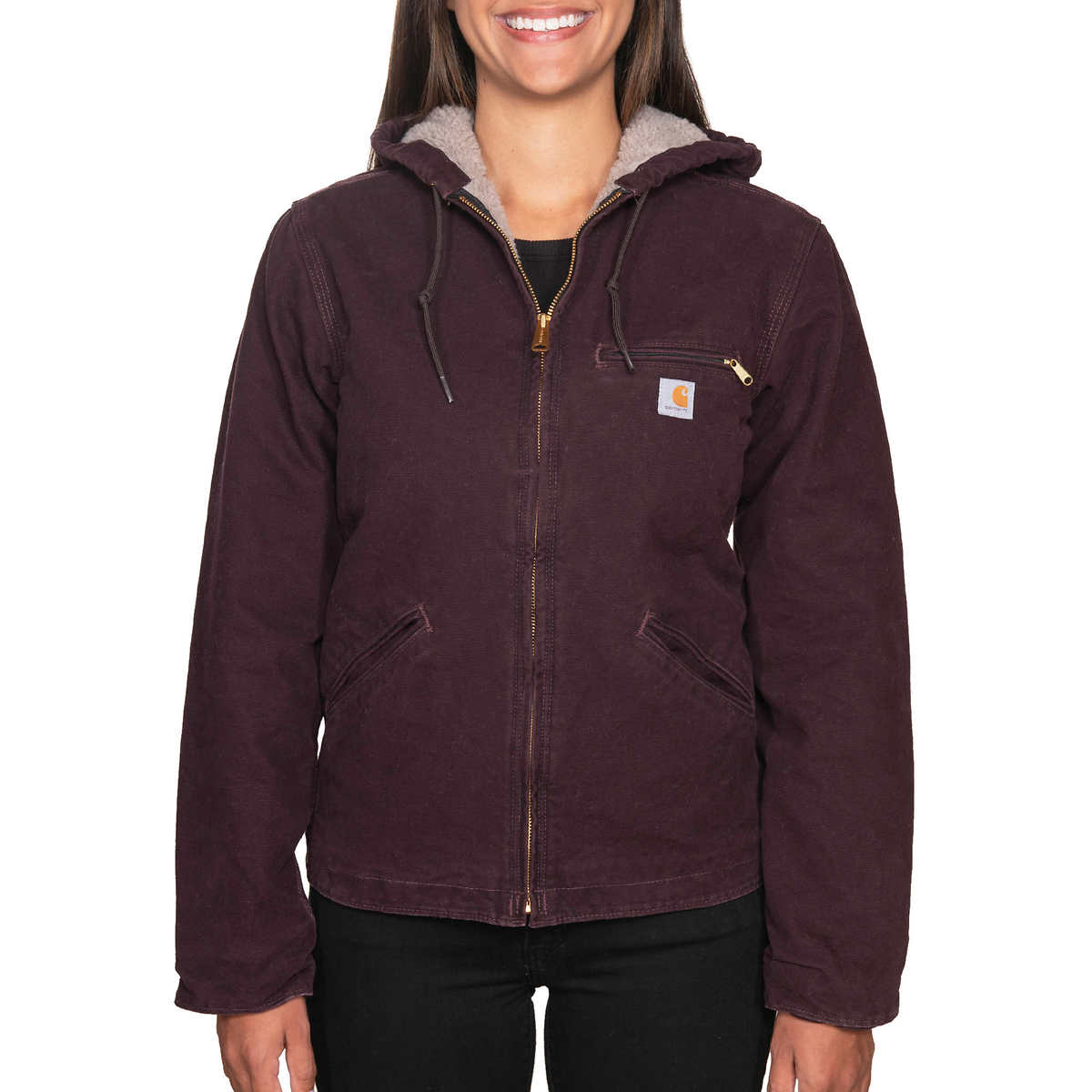 Women's Sherpa Lined Jacket - Loose Fit - Washed Duck - 3 Warmest Rating