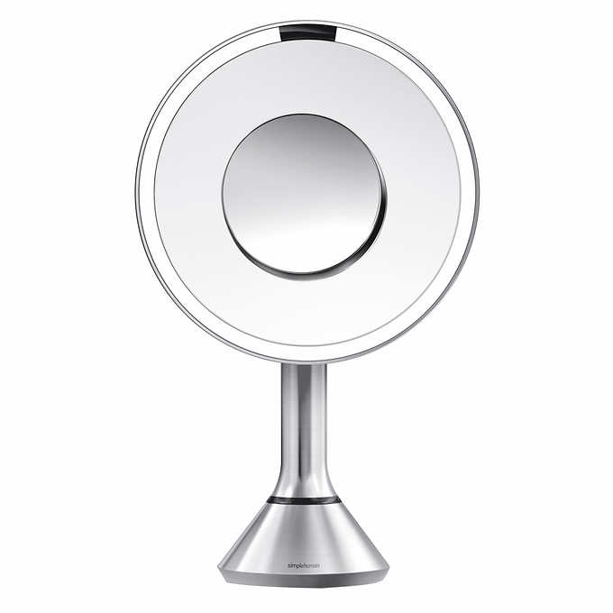 simplehuman 8” Round LED Sensor Mirror with 5x and 10x Magnification