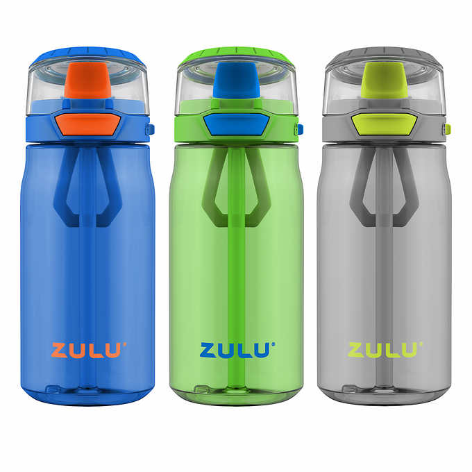 Custom Portable Sports Water Bottle w/ Flip Straw Lid - 16 oz.