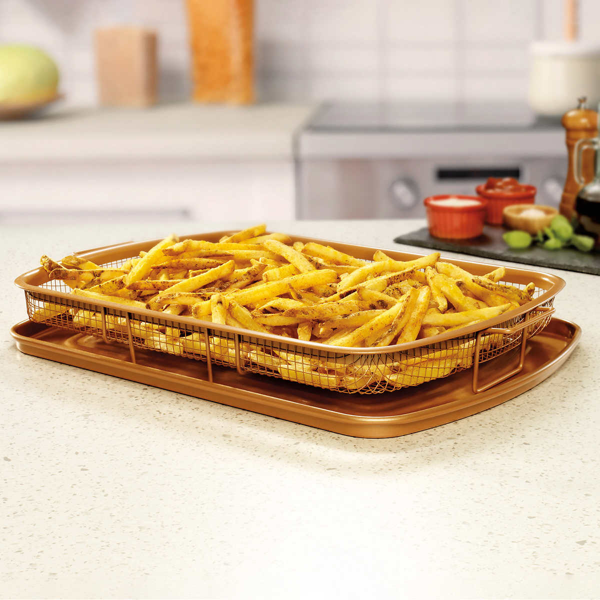 Cook's Essentials Set of 2 Non-Stick Oven Crisper Trays 