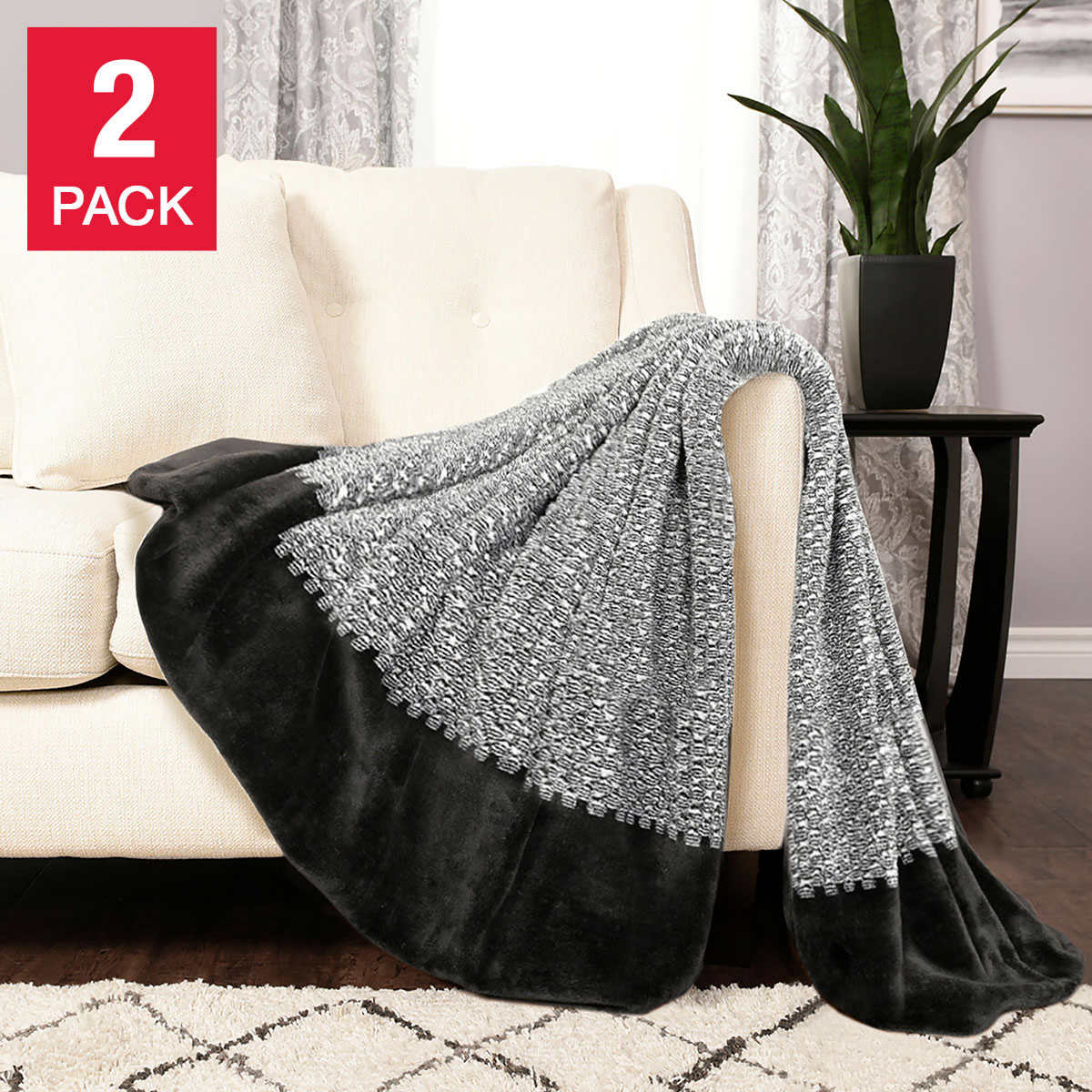 Life Comfort Eco Plush Throw 2 Pack