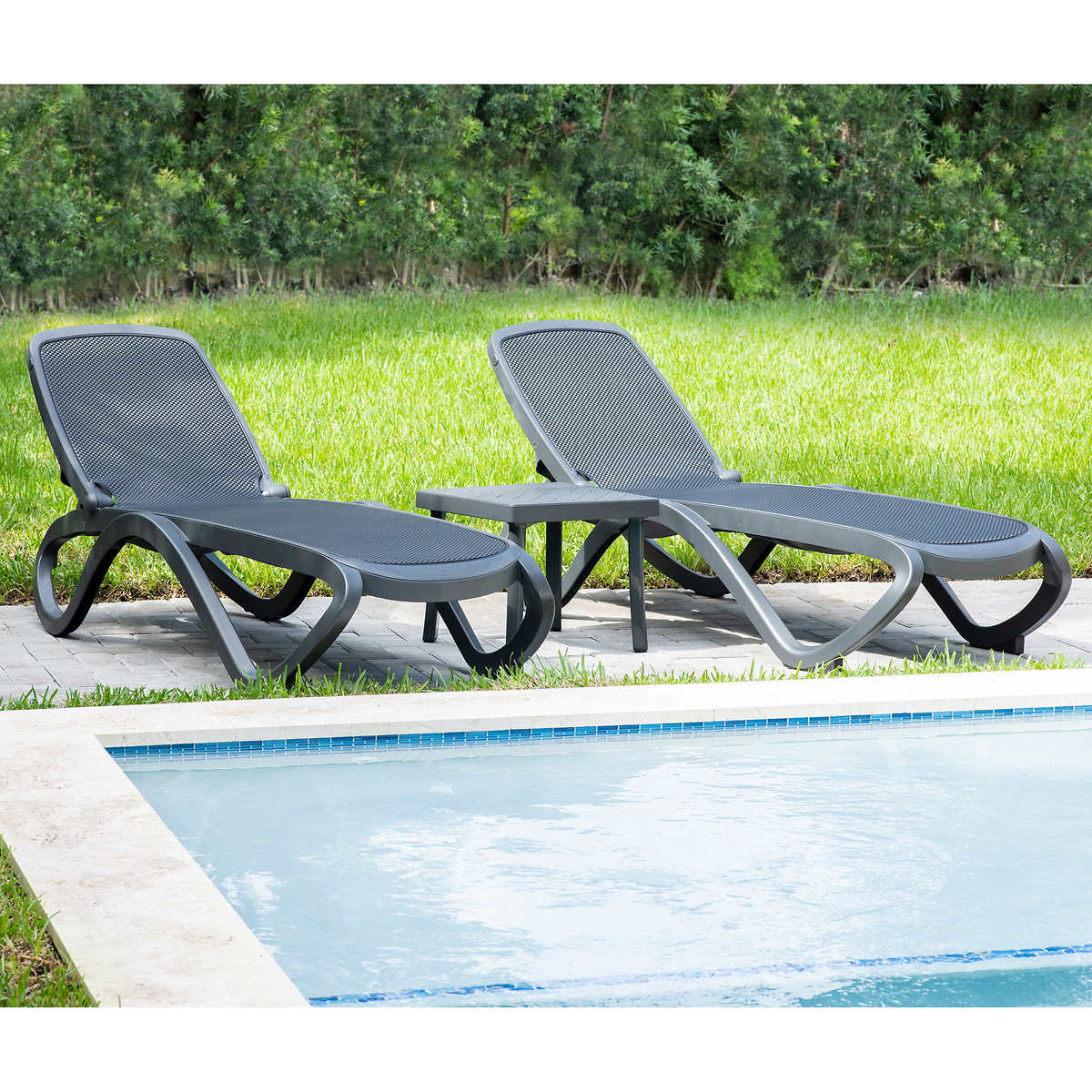 Omega 3 Piece Commercial Chaise Lounge Set Costco