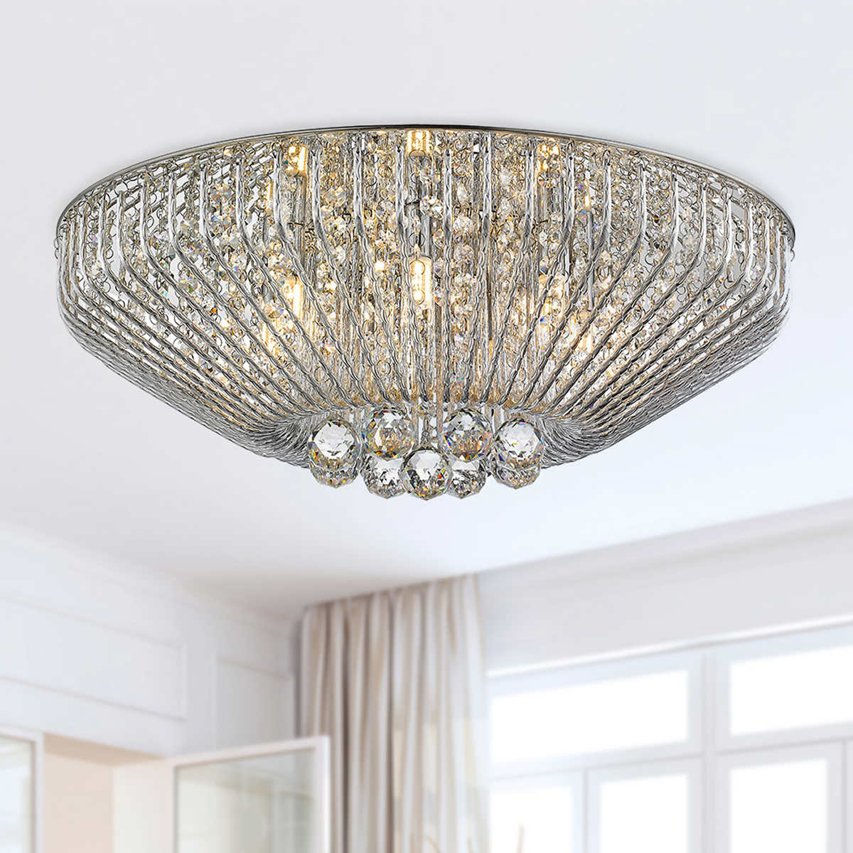 Ove Mio Iii Led Ceiling Light With K9 Crystals Costco