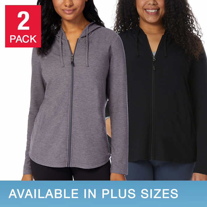 32 Degrees Ladies Full Zip Up Hoodie 2 Pack Costco