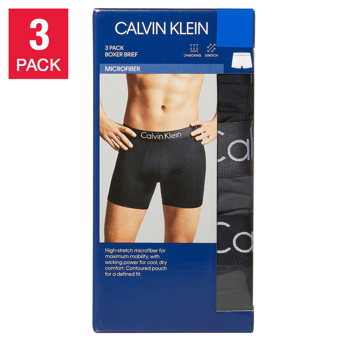 domesticeren lijden tong Calvin Klein Men's Motive Microfiber Boxer Brief, 3-pack | Costco
