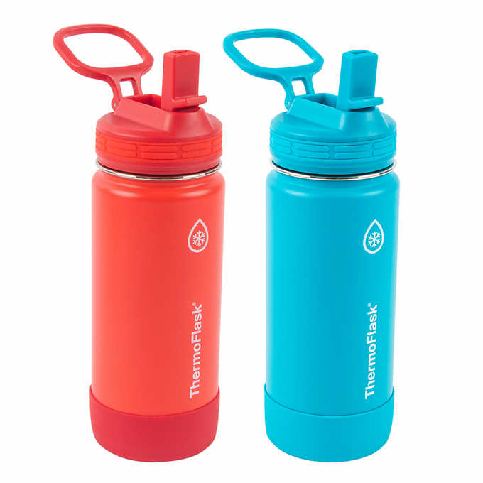 ThermoFlask 40oz Insulated Stainless Steel Water Bottle, 2-pack