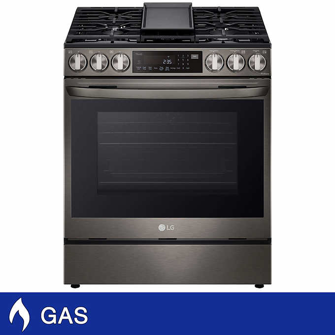 LG 6.3 cu. ft. Smart wi-fi Enabled InstaView GAS Slide-In Range with  ProBake Convection, Air Fry and Air Sous Vide