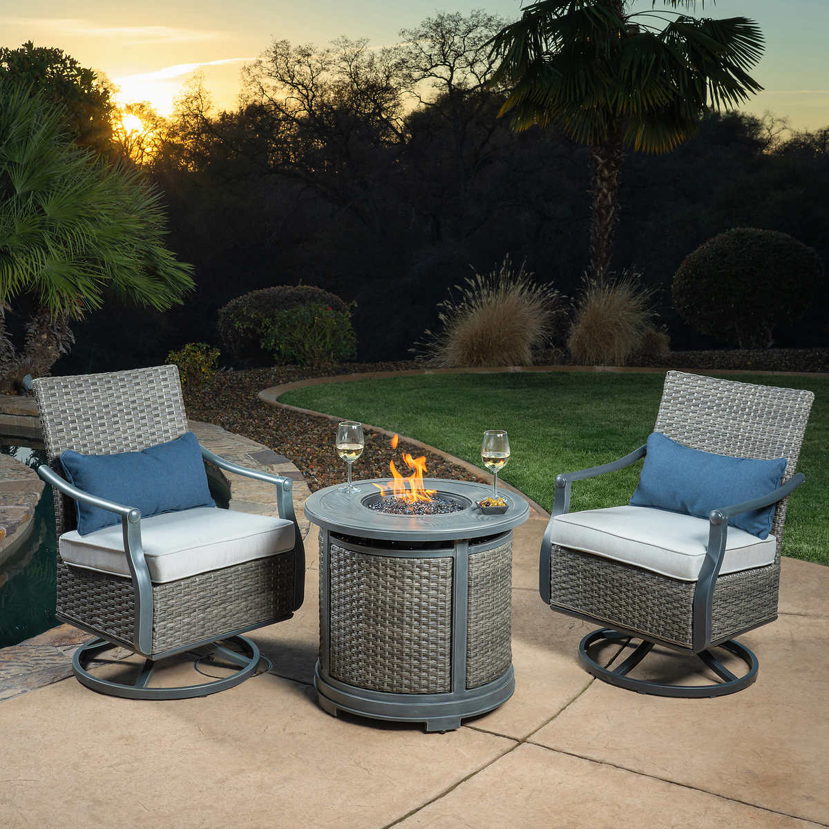 Sunvilla Lago Brisa 3 Piece Fire Chat Set Costco