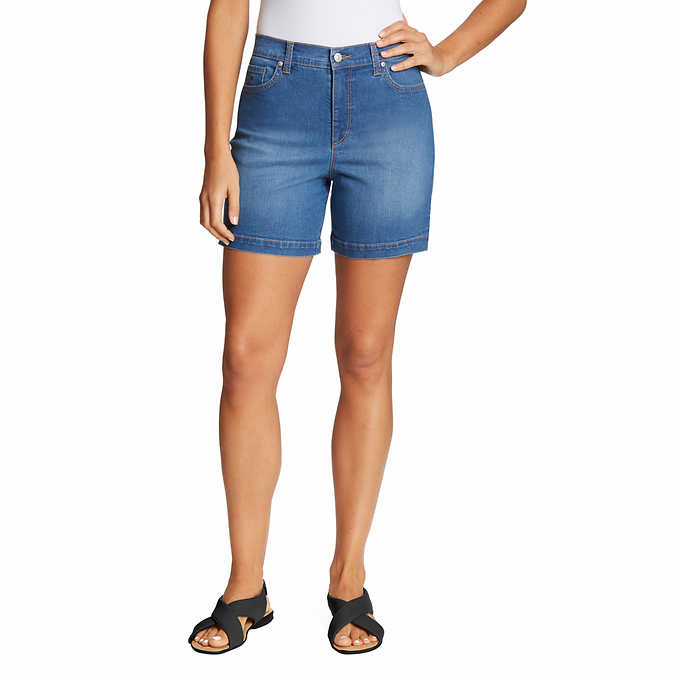 High Waisted Denim Shorts with Braces