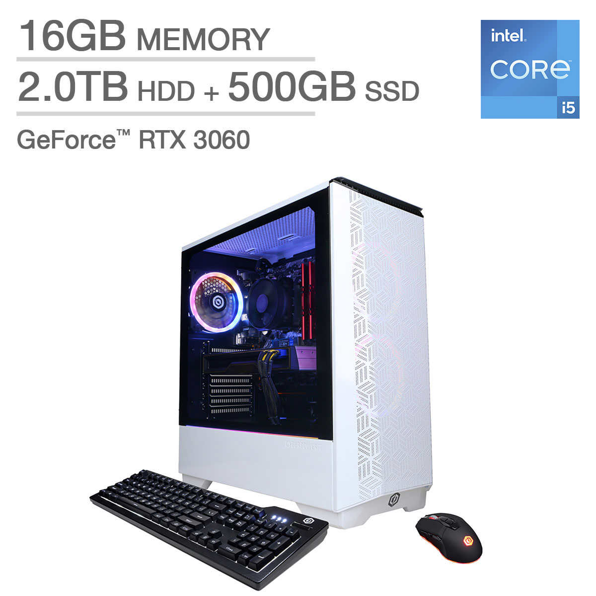 schuifelen besteden Arrangement CyberPowerPC Xtreme Gaming Desktop - 11th Gen Intel Core i5-11600KF -  GeForce RTX 3060, White | Costco