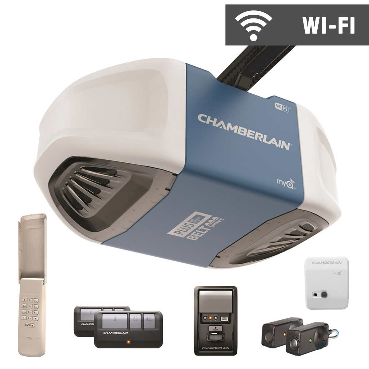 Chamberlain Wi Fi Plus Lift Power Hp Belt Drive Garage Door Opener Costco